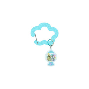 ダイカットアクリルカラビナ　んぽちゃむ　イエロー