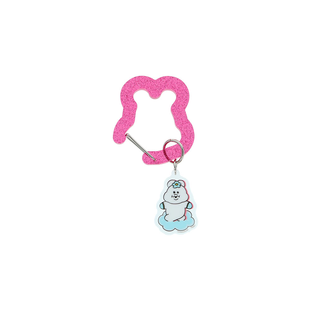 ダイカットアクリルカラビナ　んぽちゃむ　ブルー