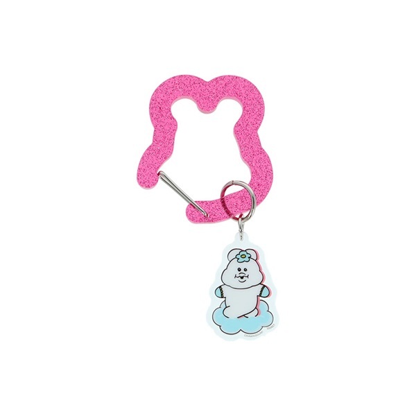 ダイカットアクリルカラビナ　んぽちゃむ　ブルー