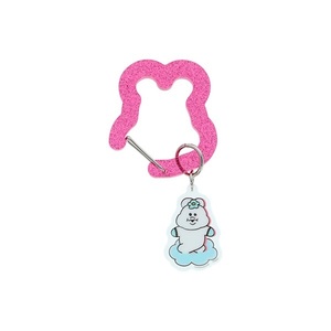 ダイカットアクリルカラビナ　んぽちゃむ　ブルー