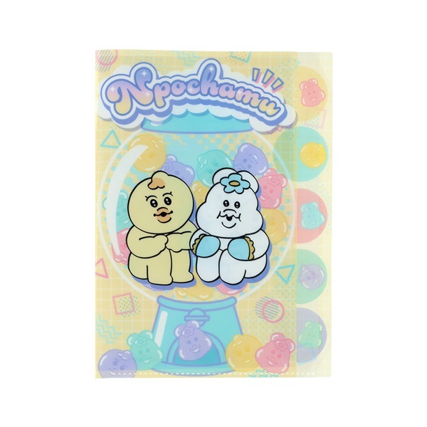 ダイカットクリアファイル５Ｐ　んぽちゃむ　イエロー