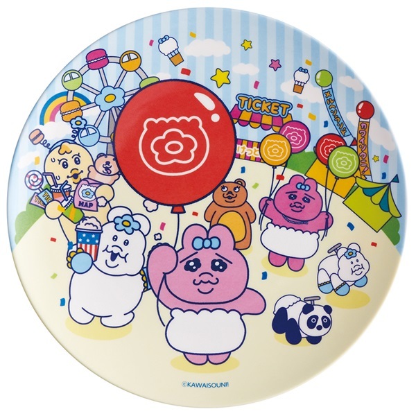 メラミンプレート　おぱんちゅうさぎ レトロ遊園地