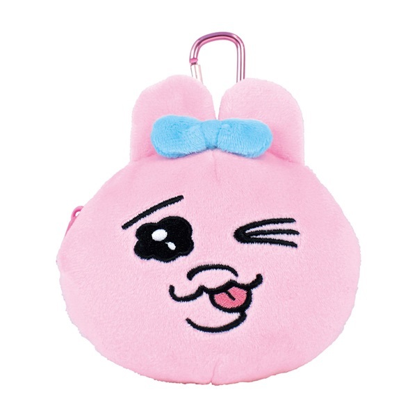 おぱんちゅうさぎカラビナ付きぬいぐるみファスナーマスコット　てへぺろ