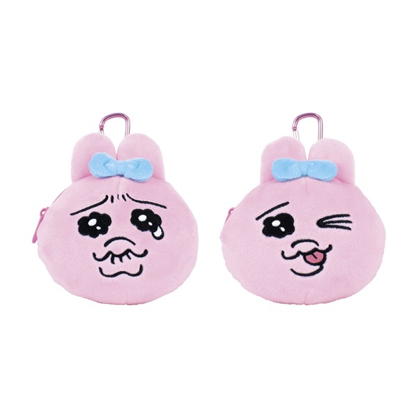 おぱんちゅうさぎカラビナ付きぬいぐるみファスナーマスコット　てへぺろ
